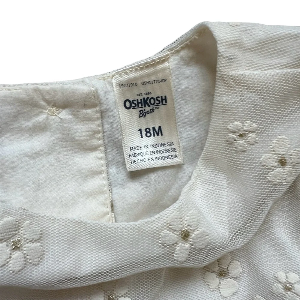 OshKosh Baby Girl Floral Tulle Dress | 18M
